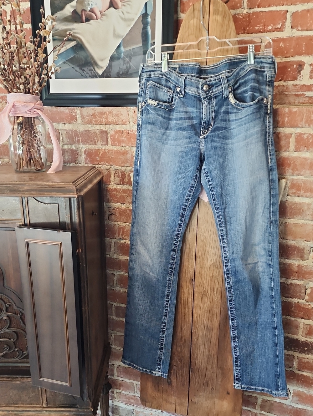 Ariat Women's Medium Blue "Boyfriend" Straight-Leg Jeans